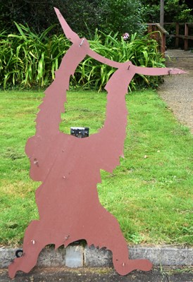 Lot 256 - FORMER BRISTOL ZOO GARDENS - LARGE METAL CHIMPANZEE / MONKEY