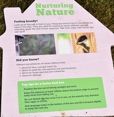 Lot 258 - FORMER BRISTOL ZOO GARDENS - NURTURING NATURE - COLLECTION OF SIGNS