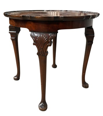Lot 475 - QUEEN ANNE REVIVAL WALNUT PIE-CRUST COFFEE TABLE