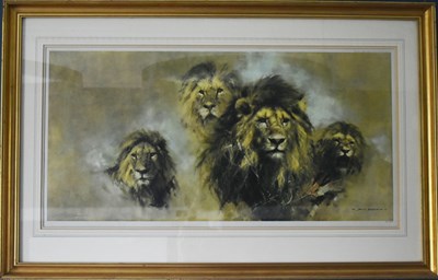 Lot 267 - FORMER BRISTOL ZOO GARDENS - DAVID SHEPHERD (1931-2017) - LIONS - PRINT