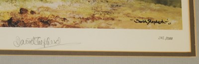 Lot 288 - FORMER BRISTOL ZOO GARDENS - DAVID SHEPHERD (1931-2017) - ELEPHANTS & EGRETS - SIGNED PRINT