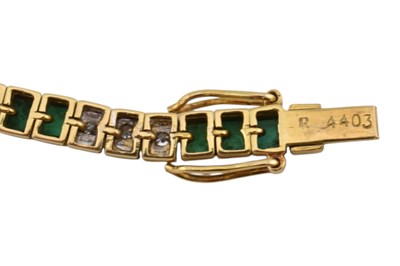 Lot 11 - KOJIS - 18CT GOLD EMERALD & DIAMOND TENNIS BACELET