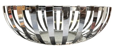 Lot 22 - CONTEMPORARY DESIGNER CHROME AND GLASS COFFEE TABLE