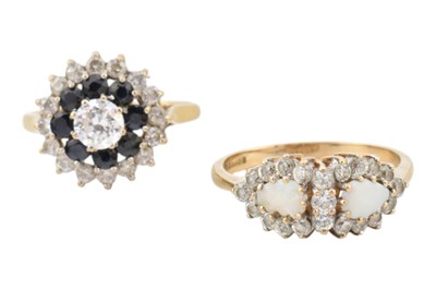 Lot 360 - TWO HALMARKED 9CT GOLD & GEM SET RINGS