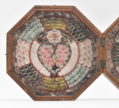 Lot 5 - VICTORIAN 19TH CENTURY SAILOR'S SWEETHEART VALENTINE SEASHELL DIORAMA