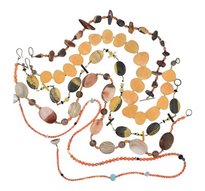 Lot 311 - COLLECTION OF GEM BEAD NECKLACES