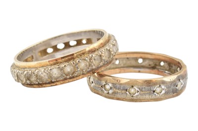 Lot 372 - TWO HALLMARKED 9CT GOLD ETERNITY RINGS