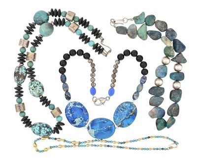 Lot 336 - COLLECTION OF GEM BEAD NECKLACES