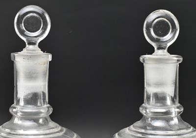 Lot 73 - PAIR OF FRENCH 19TH CENTURY APOTHECARY PERFUME EXTRACT GLASS BOTTLES