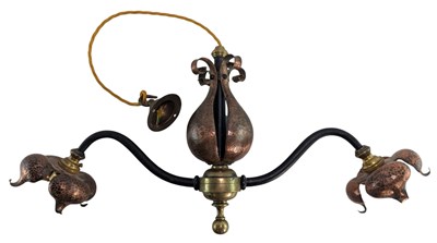 Lot 479 - 20TH CENTURY FRENCH INSPIRED COPPER ELECTROLIER