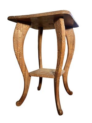 Lot 277 - NIKKO - JAPANESE ARTS & CRAFTS CARVED TABLE