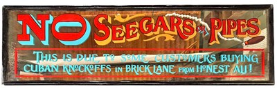 Lot 28 - NO SEEGRAS OR PIPE - LARGE PAINTED ADVERTISING MIRROR