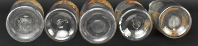 Lot 15 - EARLY 19TH CENTURY GLASS DECORATIVE APOTHECARY EXTRACT PERFUME BOTTLES