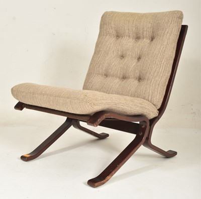 Lot 458 - SCANDINAVIAN RETRO BENTWOOD & UPHOLSTERED EASY LOUNGE CHAIR