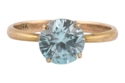 Lot 361 - 14CT GOLD & ZIRCON SOLITAIRE RING