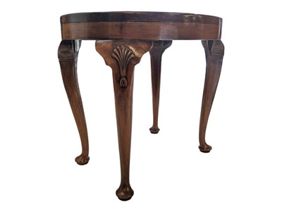 Lot 770 - 19TH CENTURY SILK INSET MAHOGANY & SILK PANEL OVAL TRAY TABLE