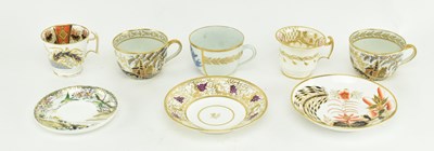 Lot 69 - COLLECTION OF FIVE REGENCY & LATER TEACUPS AND THREE SAUCERS