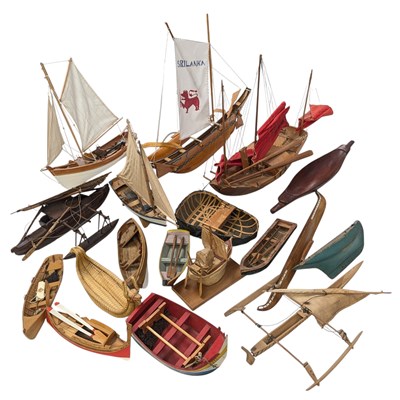 Lot 404 - MODEL SHIPS - COLLECTION OF WOODEN MODEL SHIPS & BOATS