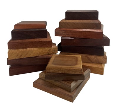Lot 246 - MIXED SELECTION OF TEAK DISPLAY BLOCKS OR PLINTHS