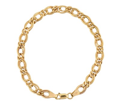 Lot 331 - HALLMARKED 9CT GOLD DOUBLE LINK CHAIN BRACELET