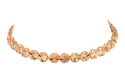 Lot 481 - HALLMARKED 9CT ROSE GOLD FANCY LINK CHAIN BRACELET