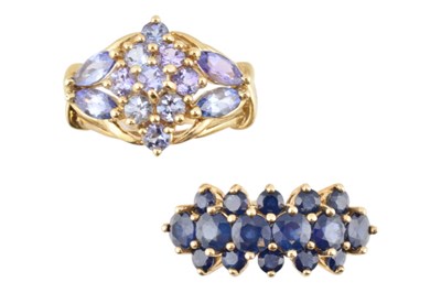 Lot 339 - TWO HALLMARKED 9CT GOLD GEM SET RINGS