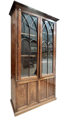 Lot 328 - 19TH CENTURY ASTRAGAL MAHOGANY GLAZED LIBRARY BOOKCASE CABINET