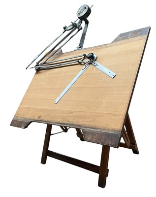 Lot 390 - THE MAVITTA - RETRO C.1940S CAST IRON ARCHITECTS DRAFTSMEN'S TABLE