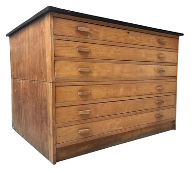 Lot 420 - MID CENTURY ARCHITECTS PLAN CHEST OF DRAWERS