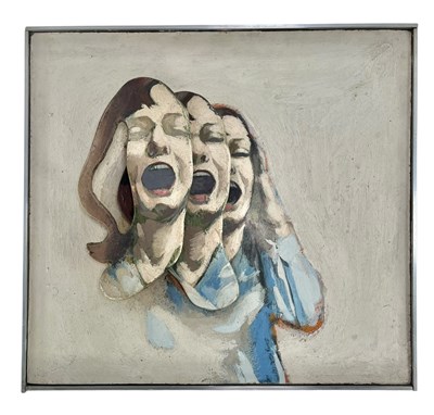 Lot 161 - BARRY KIRK (B.1933) - MIXED MEDIA PAINTING TITLED "LET'S GO"