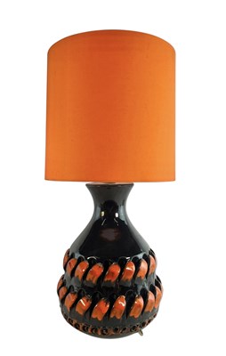 Lot 458 - MID CENTURY WEST GERMAN POTTERY LAMP LIGHT
