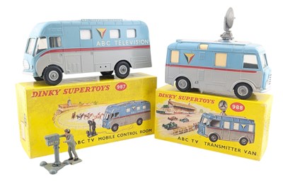 Lot 24 - DIECAST - x2 BOXED DINKY TOYS 988 & 987 ABC TV MODEL VANS