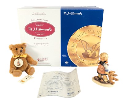 Lot 52 - BEARS - STEIFF HUMMEL GOEBEL ME & MY SHADOW BEAR & FIGURE BOXED