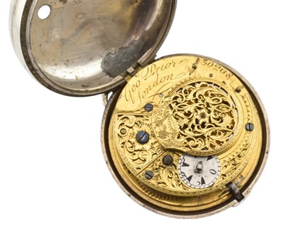 Lot 50 - GEORGE PRIOR LONDON HALLMARKED SILVER OPEN FACE POCKET WATCH 1802