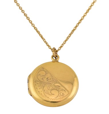 Lot 348 - 9CT GOLD BACK & FRONT LOCKET PENDANT NECKLACE