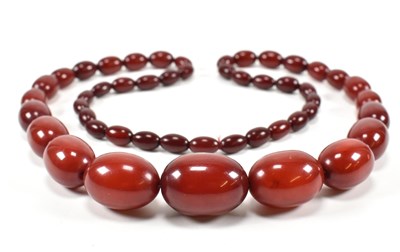 Lot 10A - CHERRY AMBER BAKELITE NECKLACE