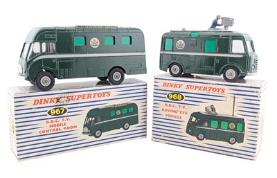 Lot 23 - DIECAST - x2 DINKY TOYS B.B.C TV 968 & 967 DIECAST MODELS