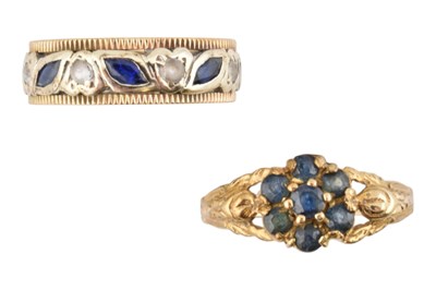 Lot 313 - TWO HALLMARKED 9CT GOLD & GEM SET RINGS