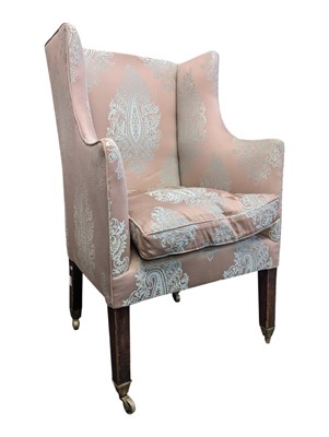 Lot 803 - EARLY 20TH CENTURY WINGBACK ARMCHAIR
