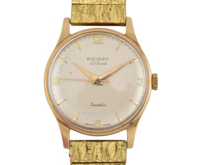 Lot 477 - HALMARKED 9CT GOLD ROTARY WRISTWATCH