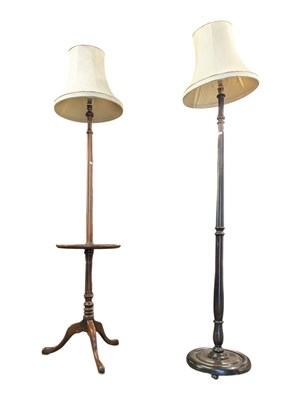 Lot 842 - 19TH CENTURY MAHOGANY FLOOR STANDING LAMP W/ ANOTHER