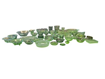 Lot 105 - LARGE COLLECTION OF GREEN PRESSED GLASS