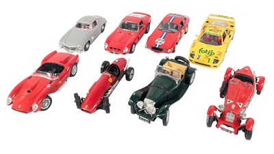 Lot 42 - DIECAST - x8 1/18 SCALE BURAGO, POLISTIL, & OTHER MODEL CARS