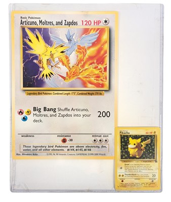 Lot 512 - POKEMON - JUMBO ARTICUNO, MOLTRES, AND ZAPDOS TRADING CARD