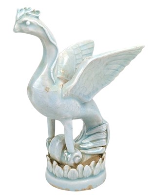 Lot 64 - CHINESE HUTIAN KILN / QINGBAI FIGURE OF A PHOENIX 湖田/青白 凤凰