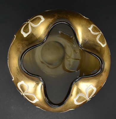 Lot 88 - MANNER OF LEGRAS & CLIE ART NOUVEAU 19TH CENTURY GILT & ENAMEL VASE