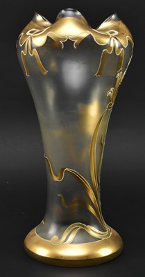 Lot 88 - MANNER OF LEGRAS & CLIE ART NOUVEAU 19TH CENTURY GILT & ENAMEL VASE