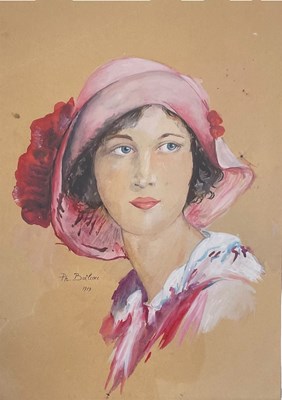 Lot 113 - AFTER PHILIP BOILEAU (1864-1917) - ART DECO 1919 WASH & INK ON PAPER PORTRAIT