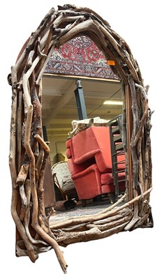 Lot 104 - LARGE CONTEMPORARY DRIFTWOOD MIRROR
