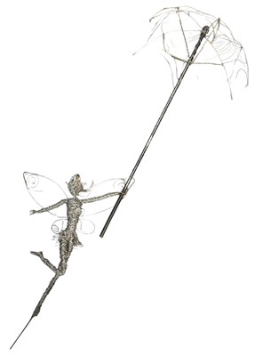 Lot 530 - CONTEMPORARY WIRE-WORKED FAIRY GARDEN STATUE